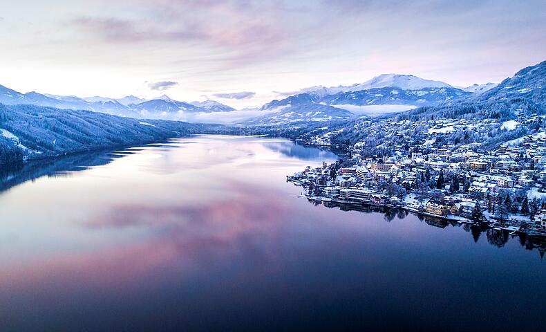 Millstätter See Panorama im Winter