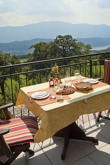 Frühstück mit Ausblick am Bacherhof