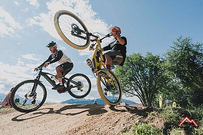 Adrian Krainer und Stefan Müller bei der Bikepark-Eröffnung
