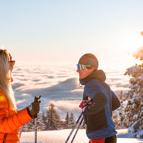Langlaufen zu zweit auf der Hochrindl© Christoph Rossmann_MBN Tourismus