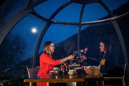 Vollmond-Kulinarik f&uuml;r zwei in der Glaskuppel